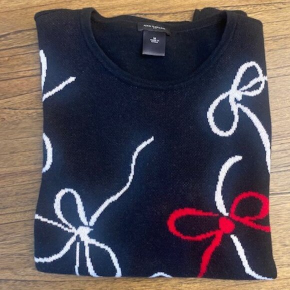 Ann Taylor "Ribbons & Bows" Crewneck Sweater - Picture 11 of 15